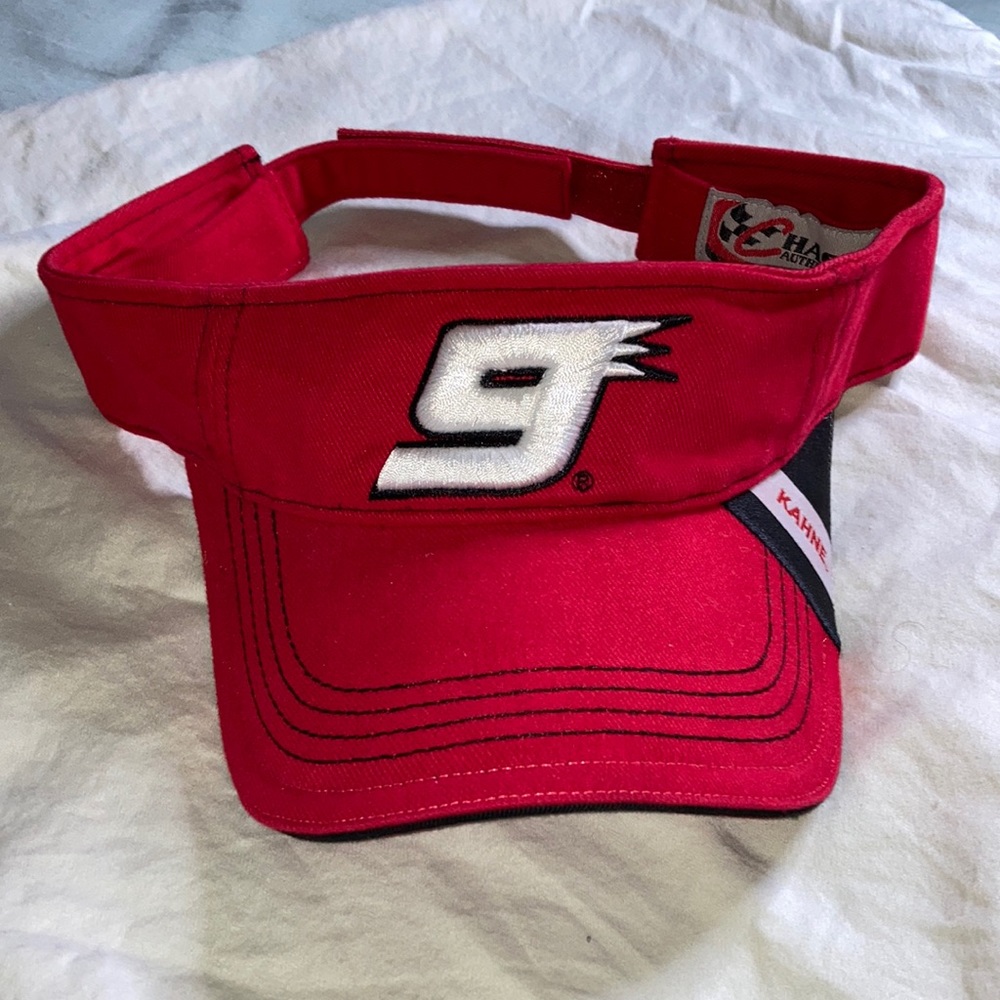 Preowned Kasey Khane #9 Sun Visor Hat Made by Chase Authentics.